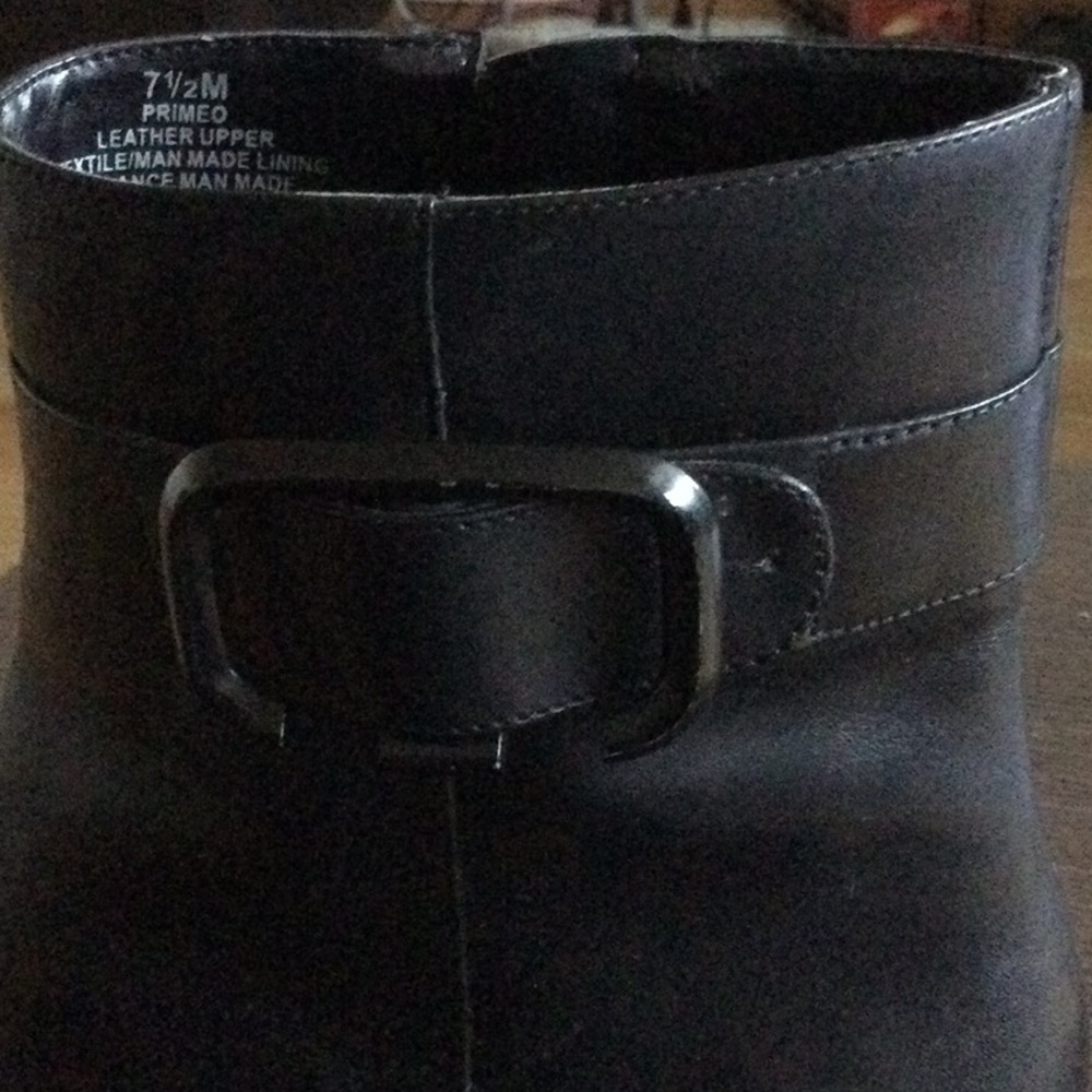 NINE WEST Black GENUINE LEATHER Booties Worn 2x PRICE REDUCED - Picture 10 of 10